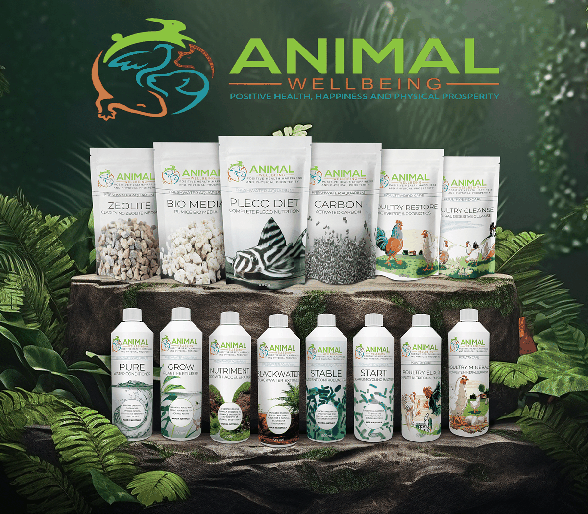 Animal Wellbeing Australian-made aquarium pond reptile and poultry product range